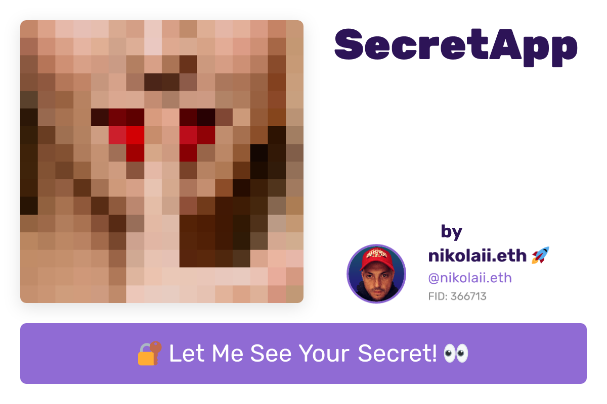 Secret App Frame - Farcaster Mini Apps